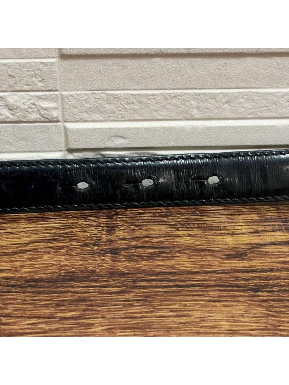 Gucci GG Interlocking Buckle Leather Belt Silver Black - Picture 5 of 10